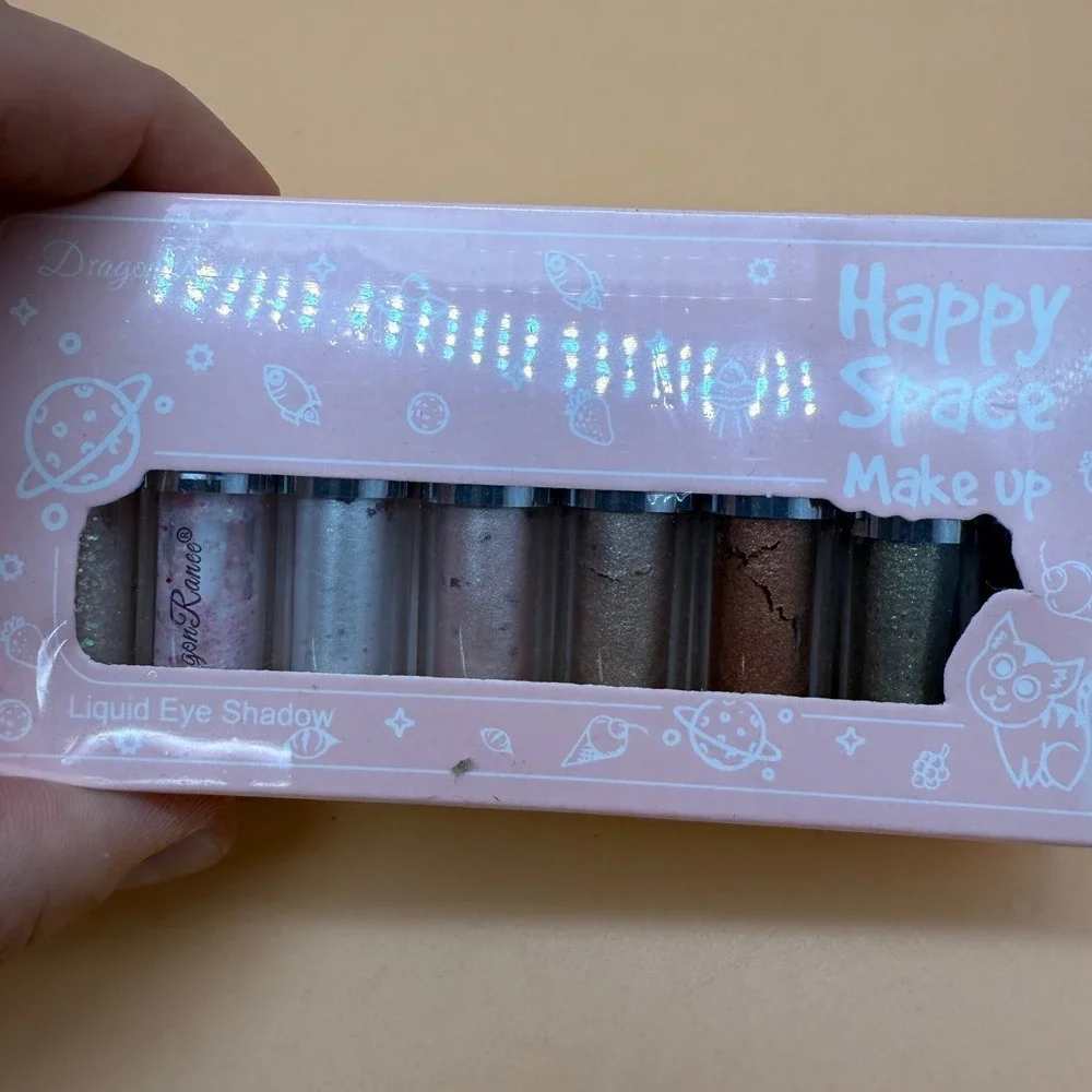 Set of 2 Happy Space 8 Colours Liquid Glitter Eyeshadow Makeup Set‎